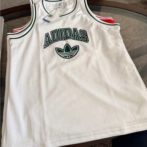 Adidas White Mesh Sports Jersey